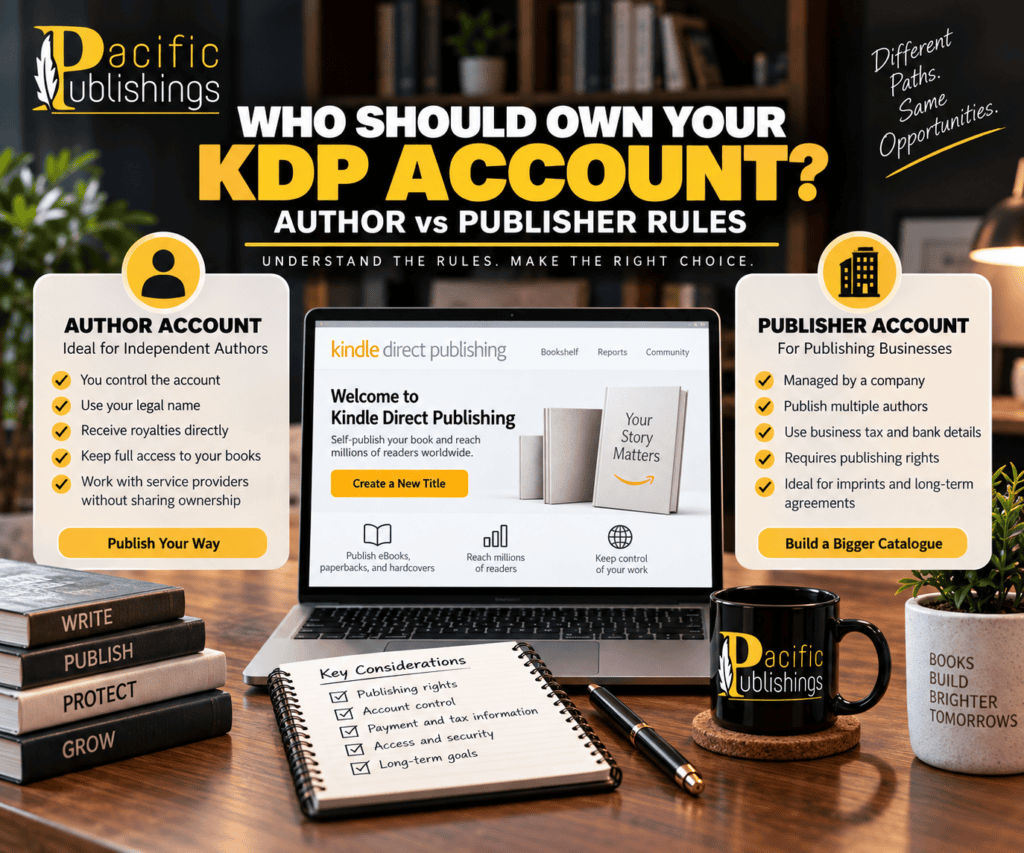 kdp account author vs publisher