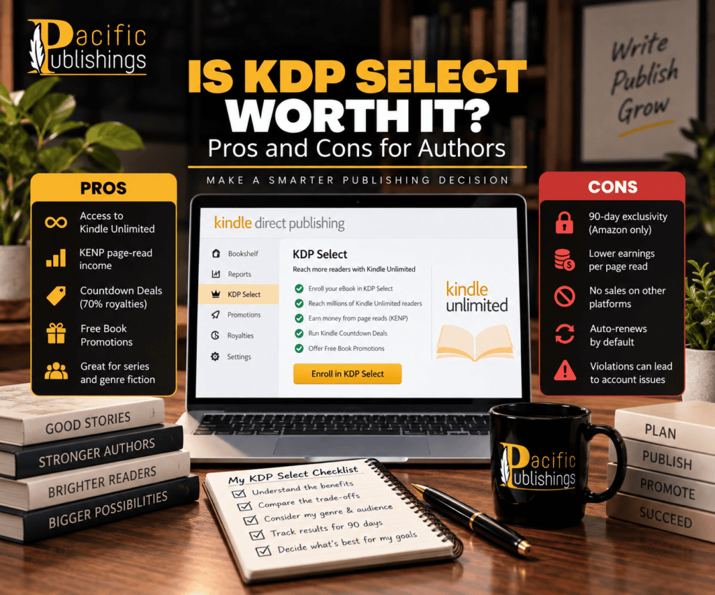 kdp select pros, cons, and publishing strategy